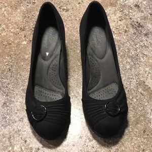 Closed toe two inch heel shoes